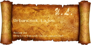 Urbancsok Lajos névjegykártya